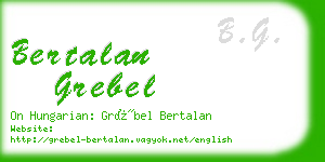 bertalan grebel business card